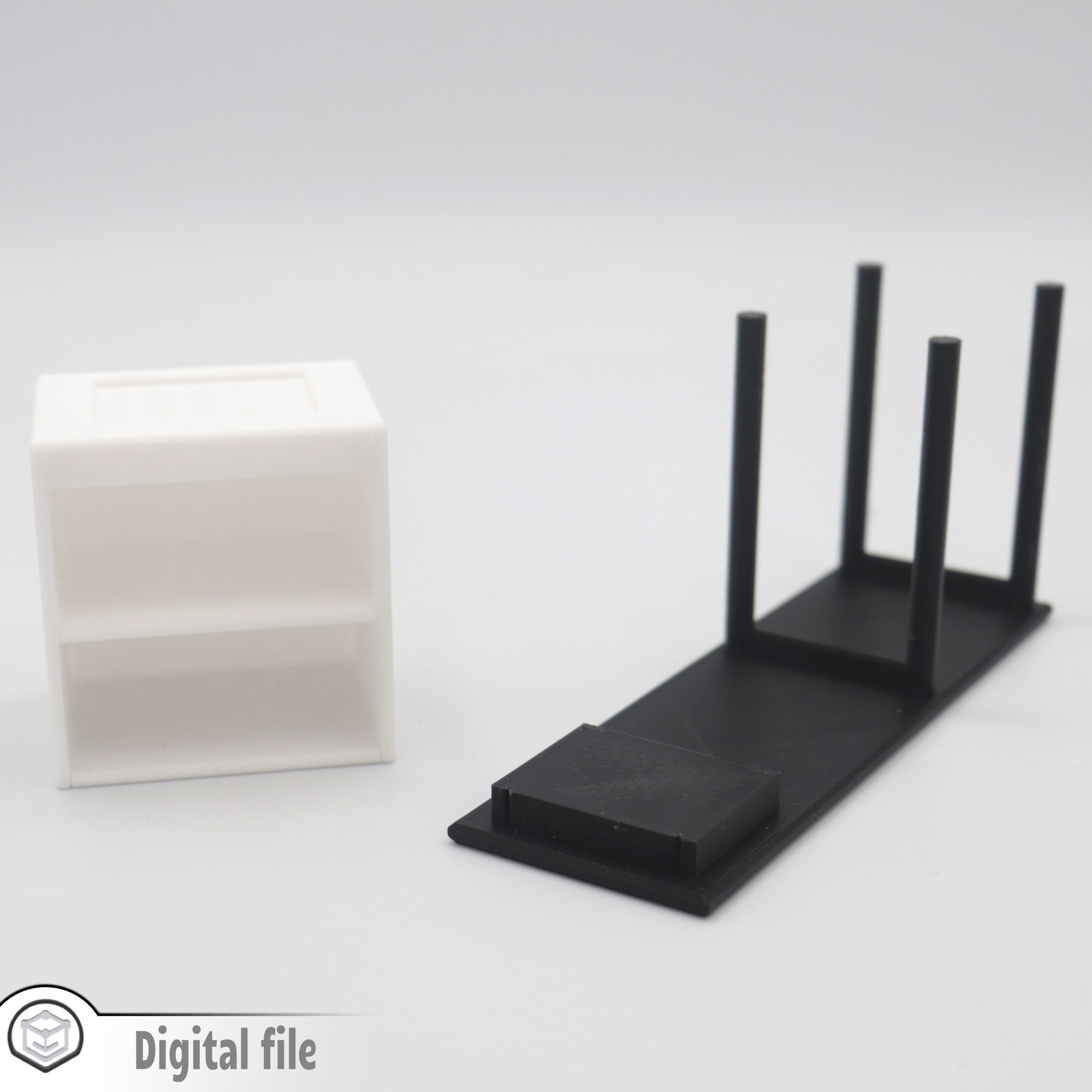 Kitchen island 2 with shelves 3D print model_3