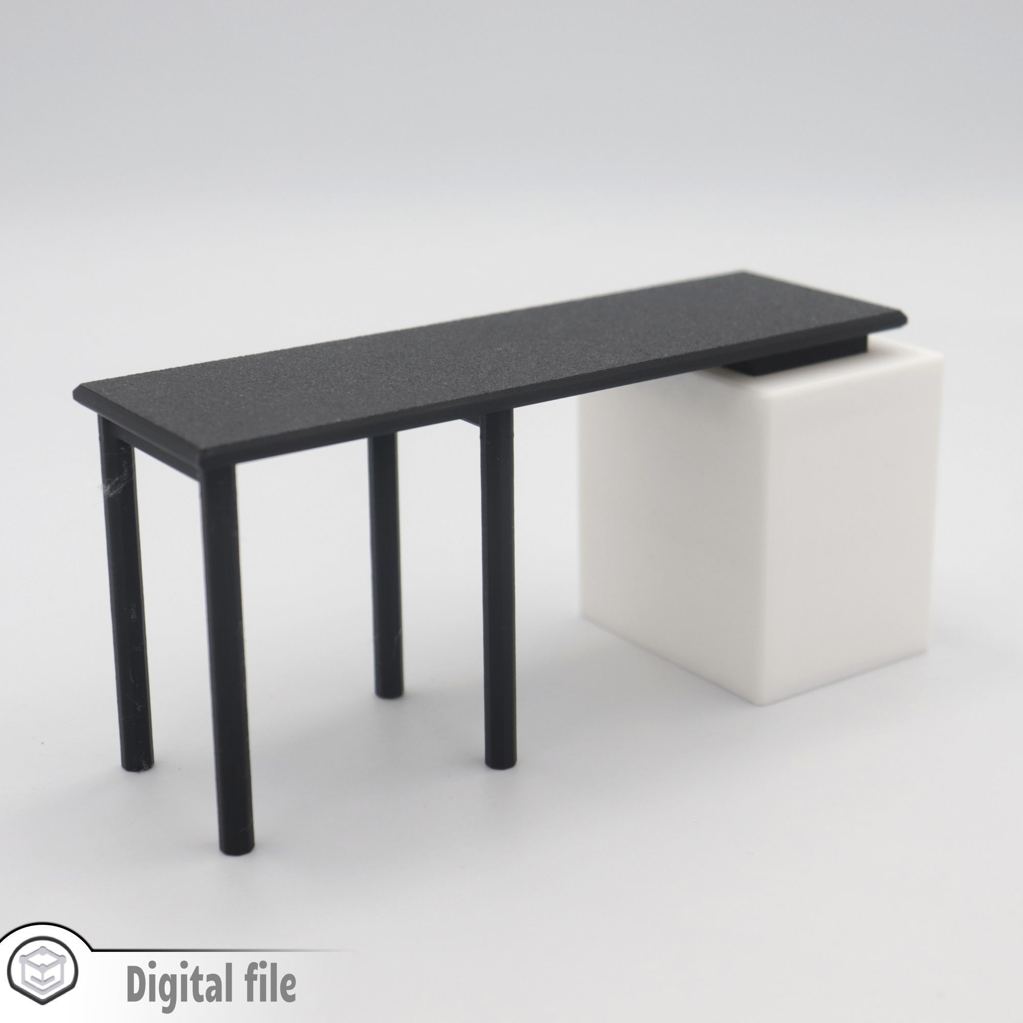 Kitchen island 2 with shelves 3D print model_2