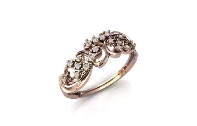 Women Ring Diamond Stone STL 3DM Lightweight Printable