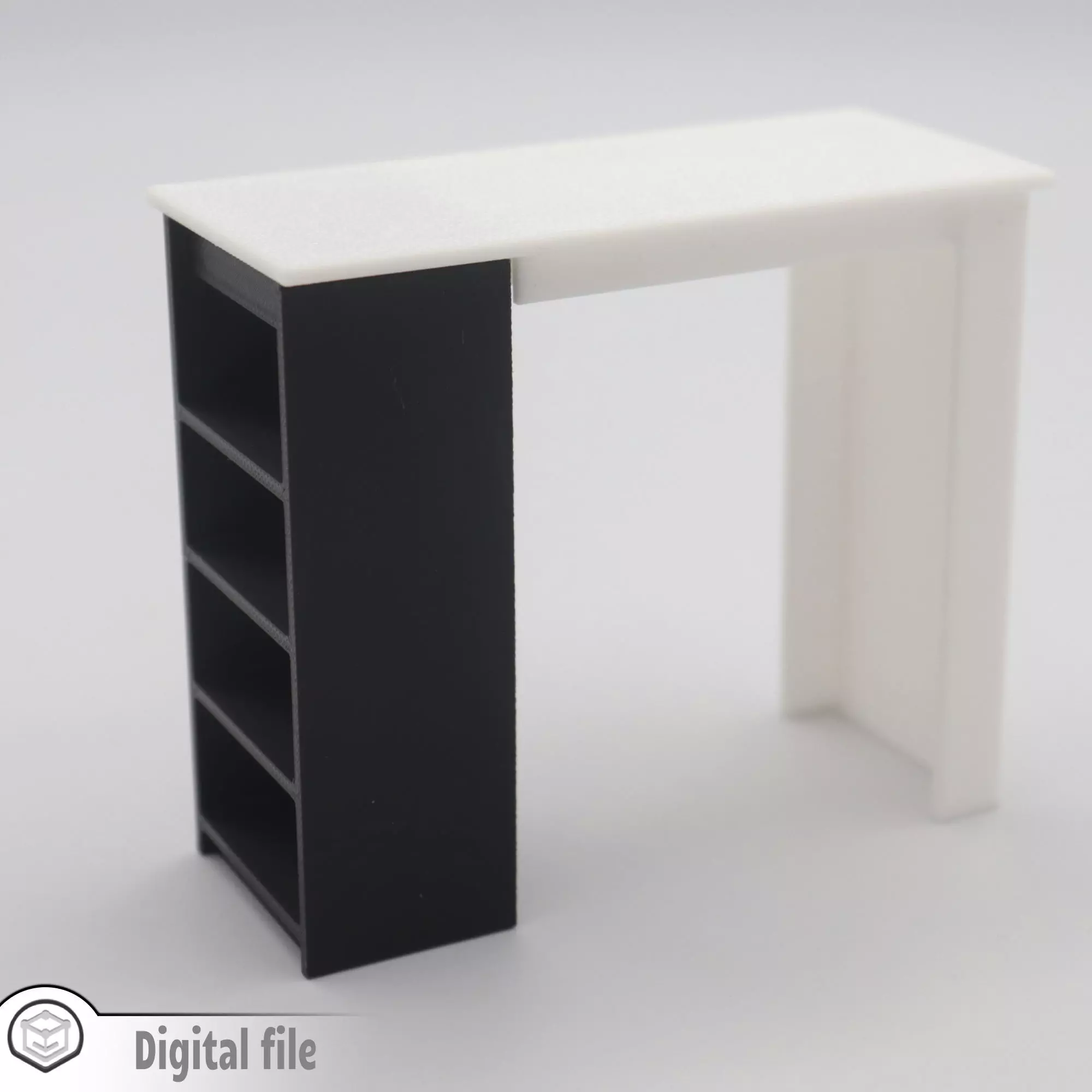 Kitchen island with shelves 3D print model