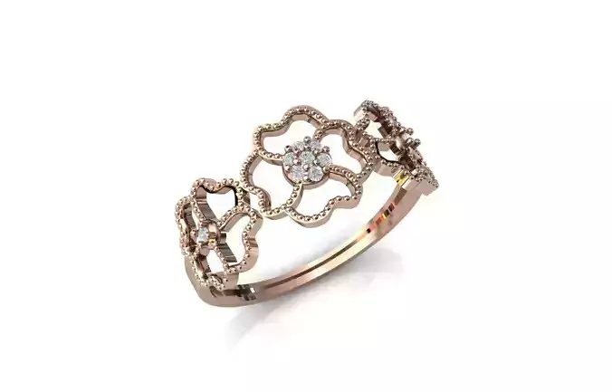 Women Ring Diamond Stone STL 3DM Lightweight Printable