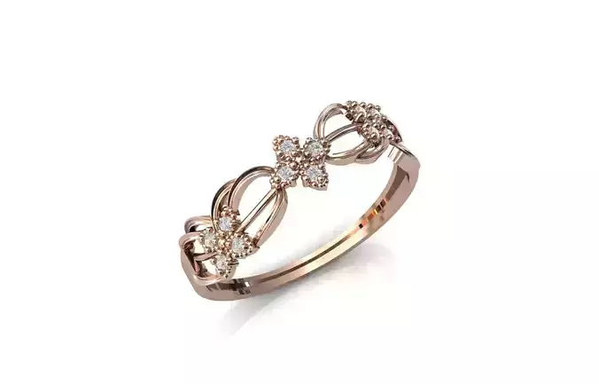 Women Ring Diamond Stone STL 3DM Lightweight Printable