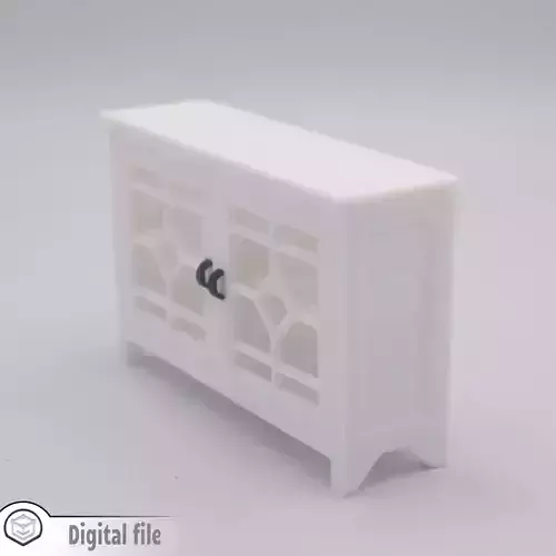 Kitchen living room cabinet with functional door  3D print model