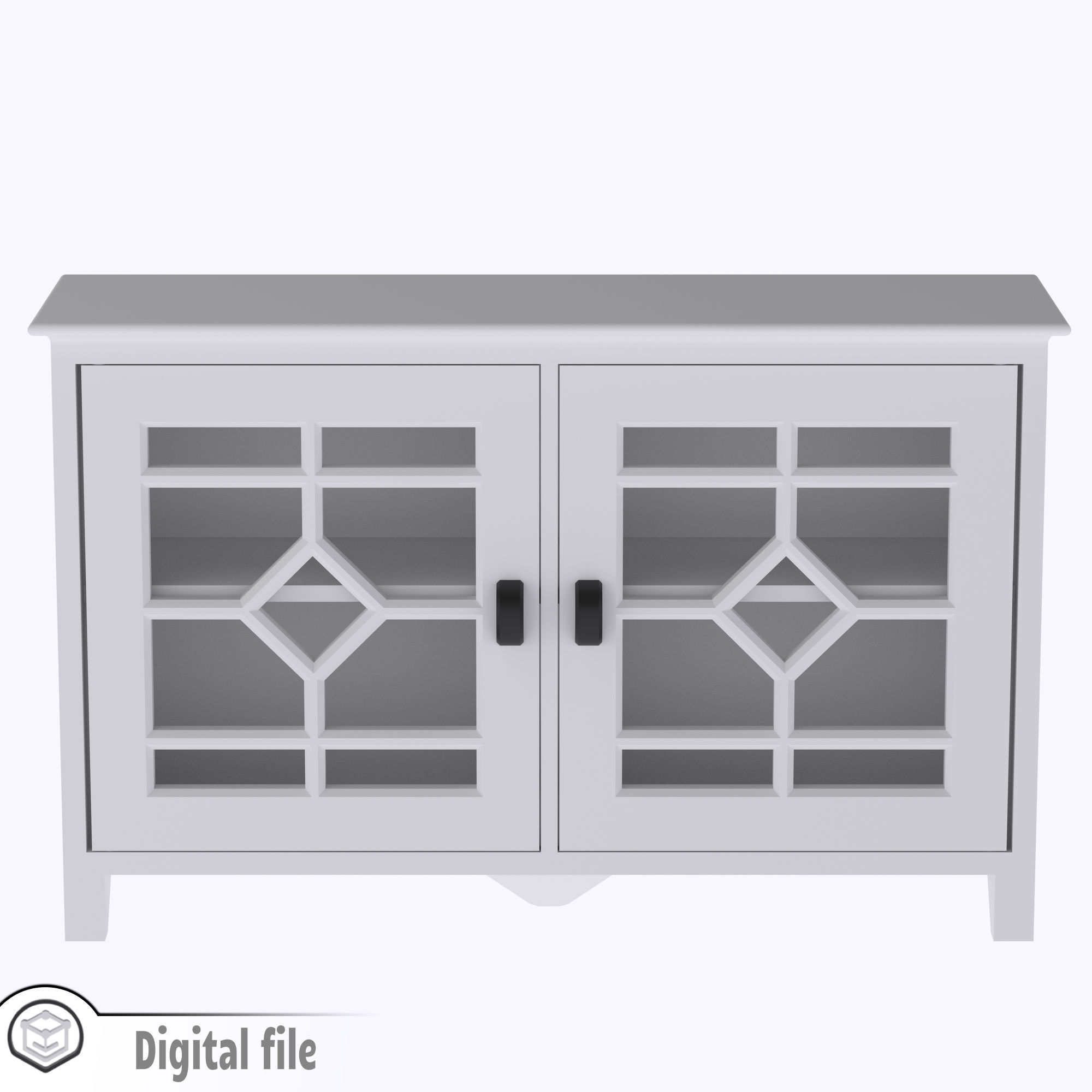 Kitchen living room cabinet with functional door  3D print model_6