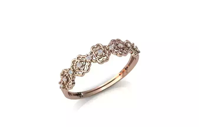 Women Ring Diamond Stone STL 3DM Lightweight Printable