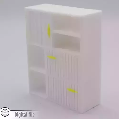 Living room cabinet with functional door shelves and drawers 