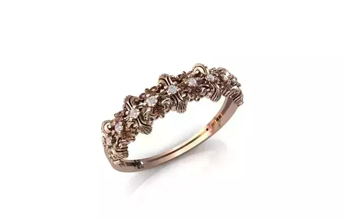 Women Ring Diamond Stone STL 3DM Lightweight Printable