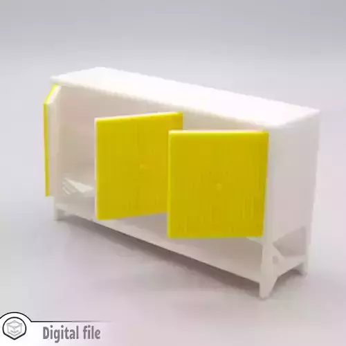 Living room cabinet with functional doors and shelves 