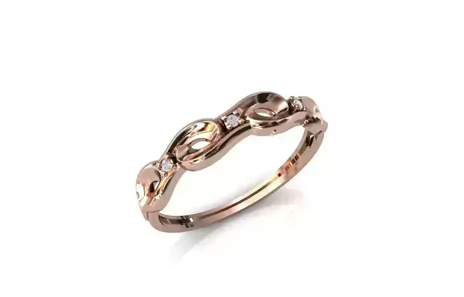 Women Ring Diamond Stone STL 3DM Lightweight Printable