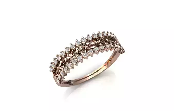 Women Ring Diamond Stone STL 3DM Lightweight Printable