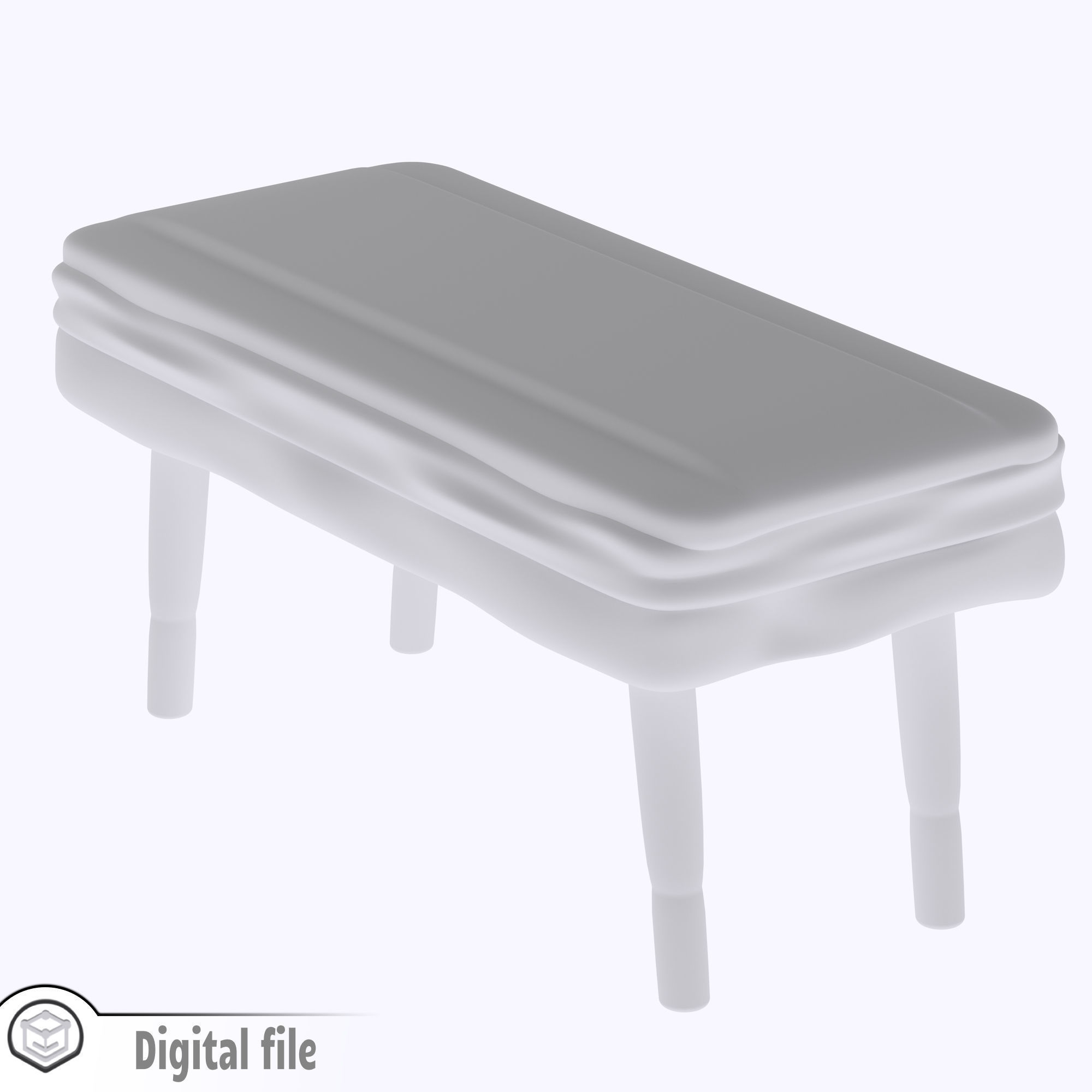 Living room stool style 1  3D print model_2
