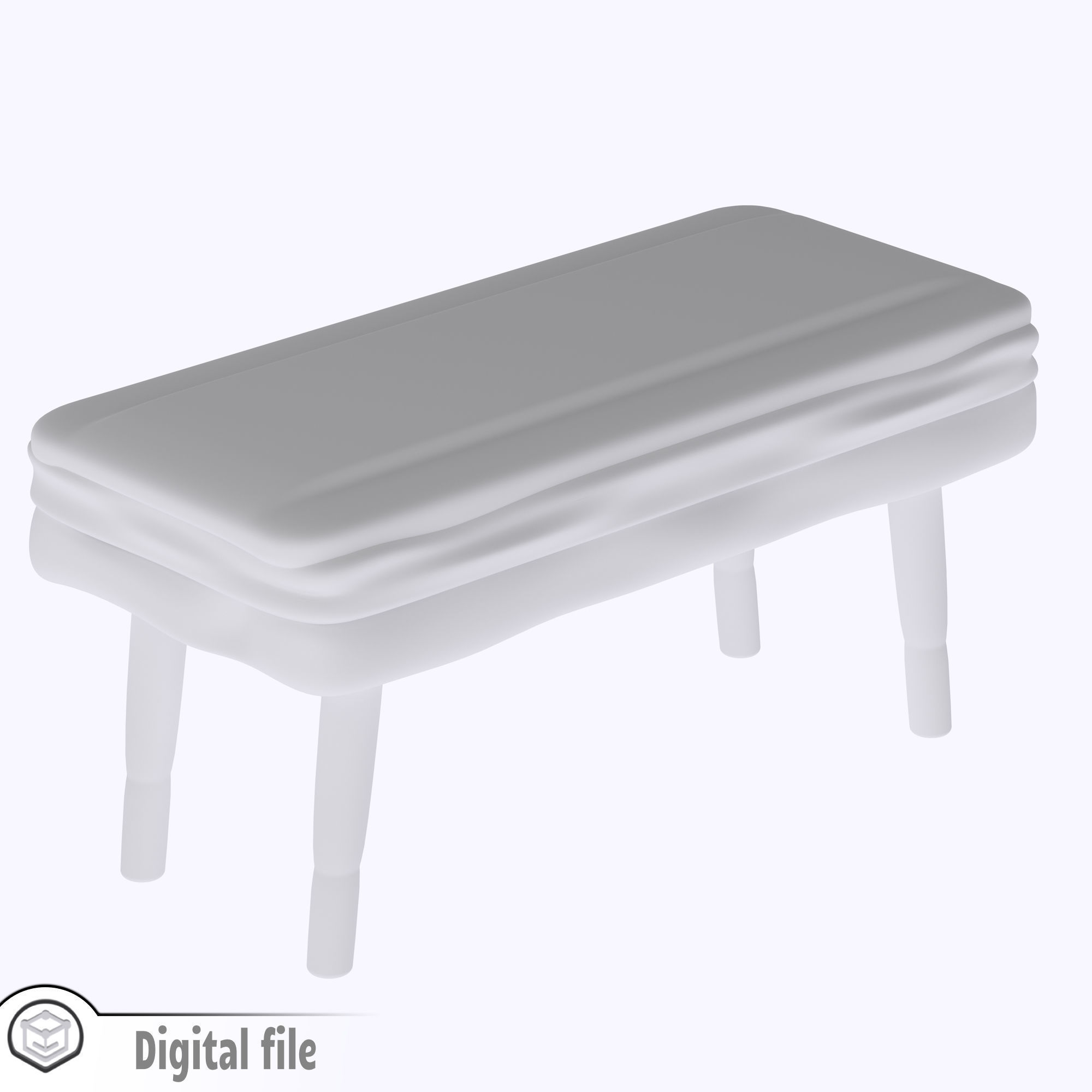 Living room stool style 1  3D print model_3