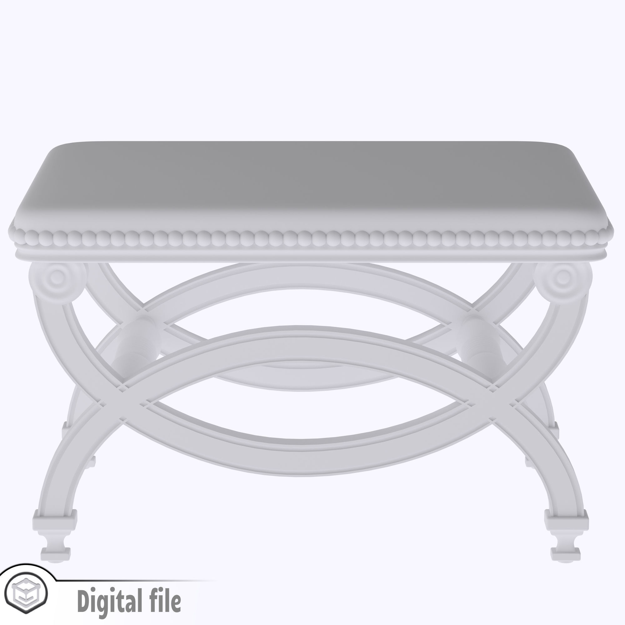 Living room stool style 2 vintage  3D print model_2