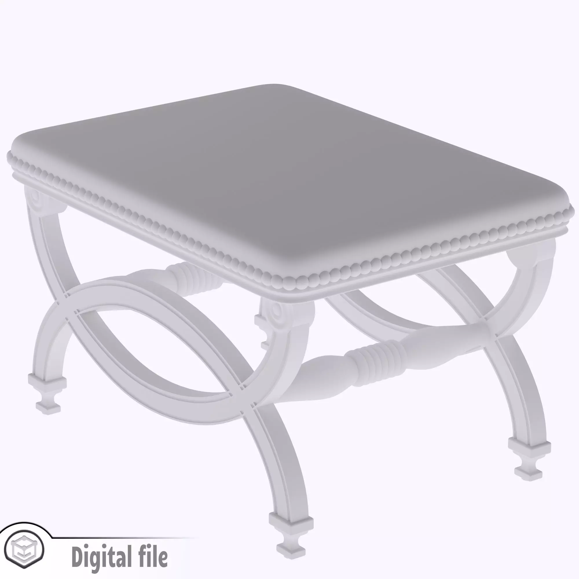 Living room stool style 2 vintage  3D print model_0