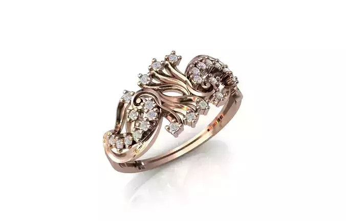 Women Ring Diamond Stone STL 3DM Lightweight Printable