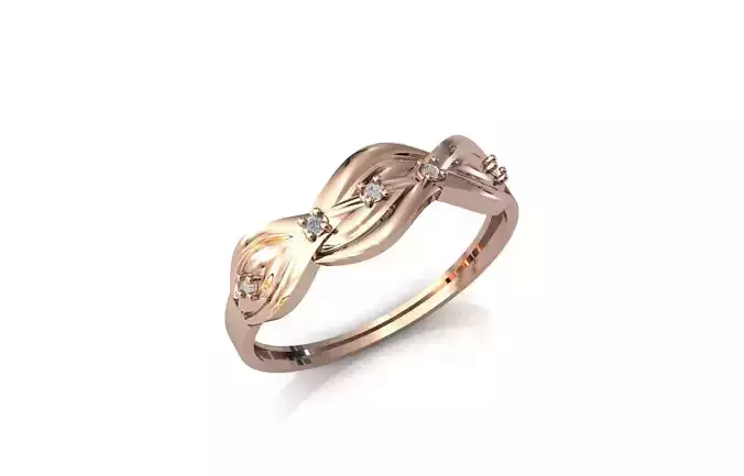 Women Ring Diamond Stone STL 3DM Lightweight Printable