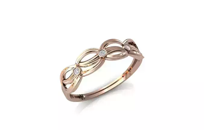 Women Ring Diamond Stone STL 3DM Lightweight Printable