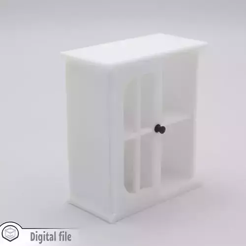 Living room kitchen cabinet with functional sliding door 