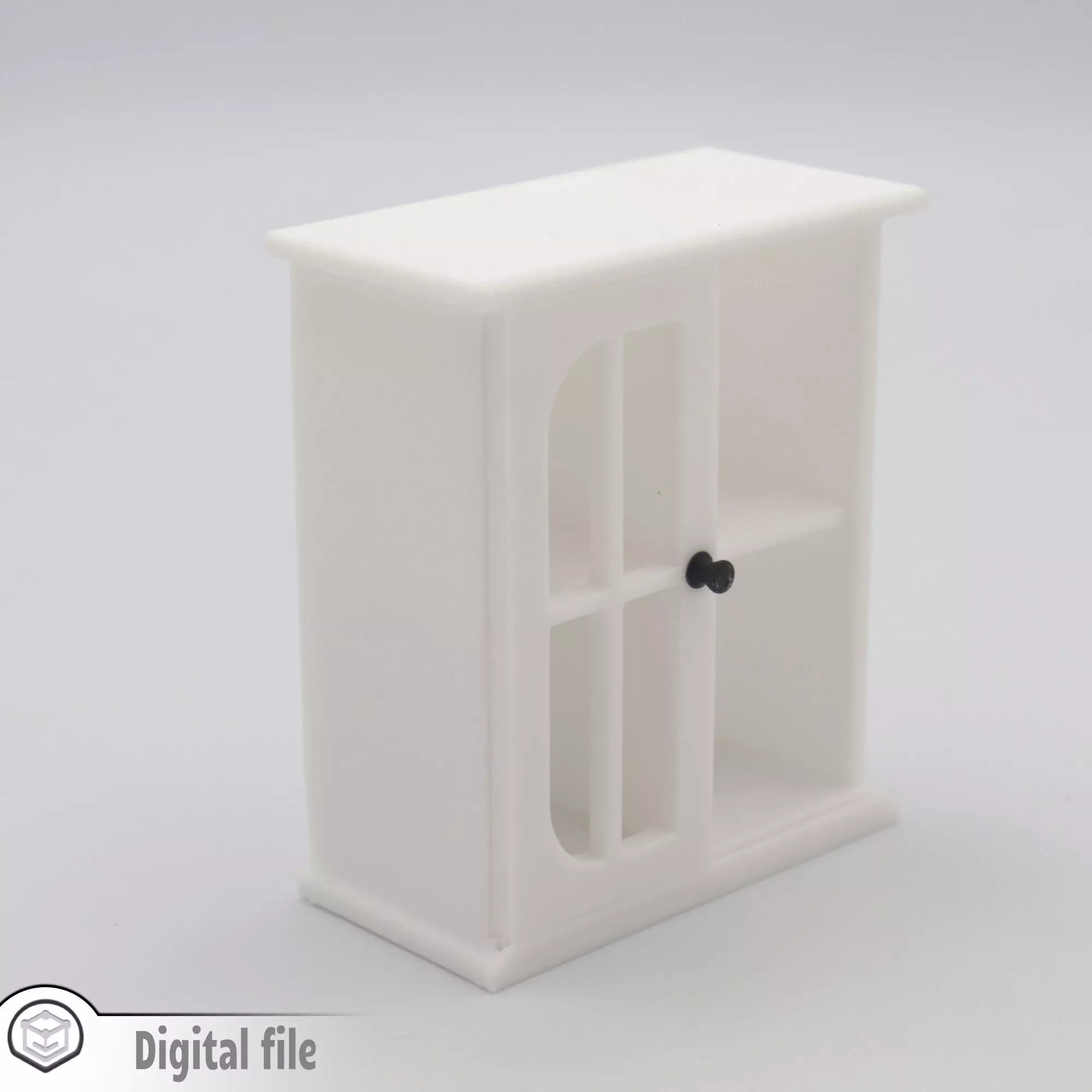 Living room kitchen cabinet with functional sliding door 3D print model_0