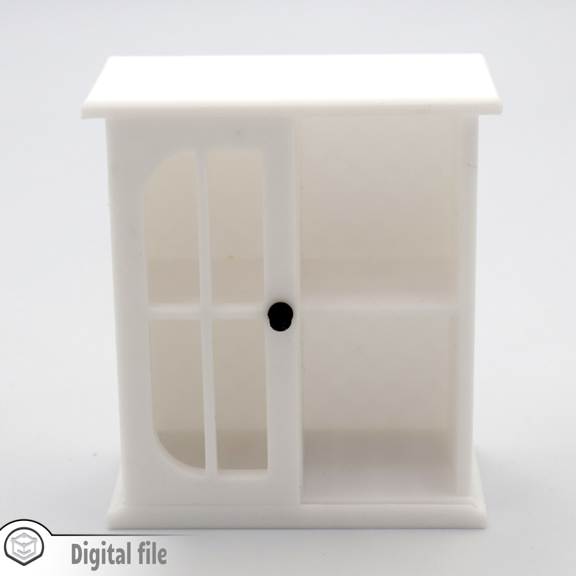 Living room kitchen cabinet with functional sliding door 3D print model_2