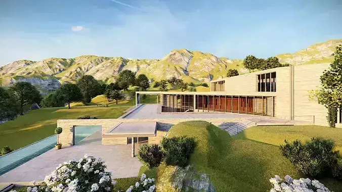 Casa Scene- Beach villa-modern house 3D model