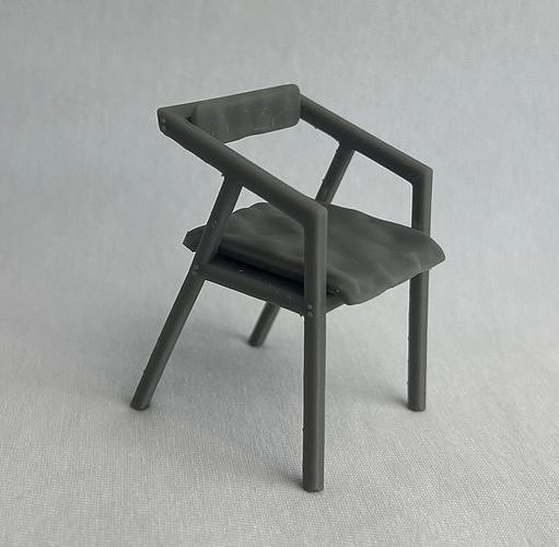 Modern chair with 2 pillows  3D print model