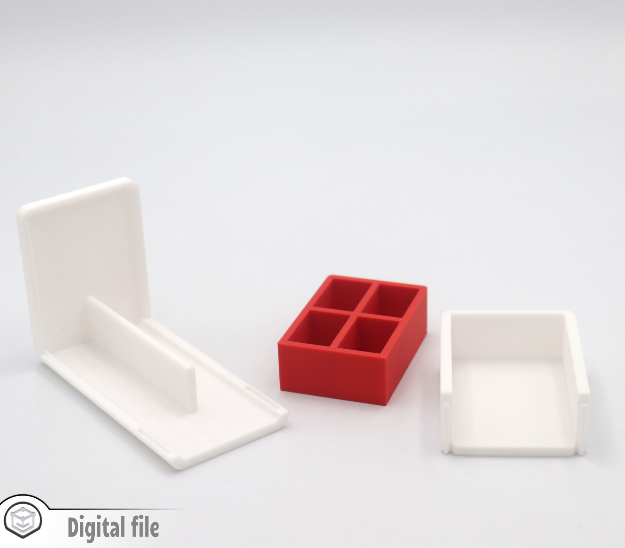 Modern Desk with shelves 3D print model_2