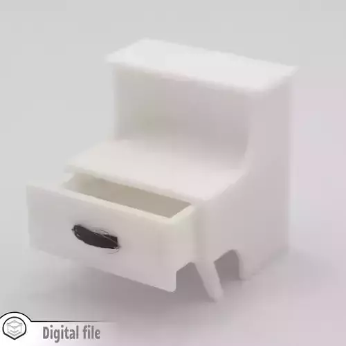 Nightstand curved with 1 drawer 