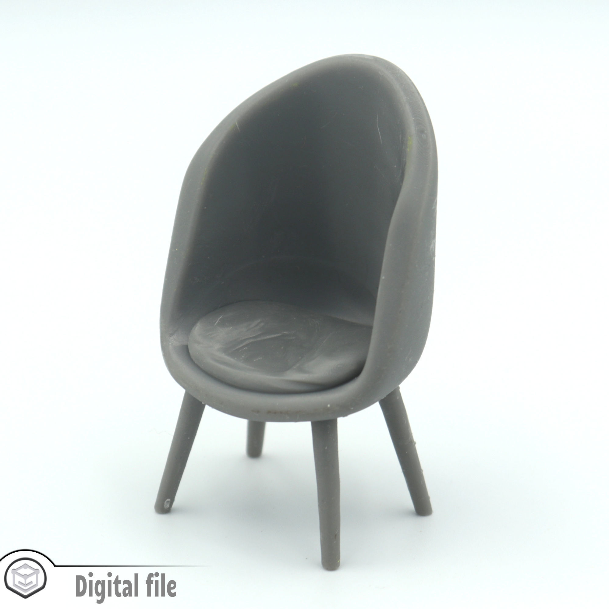 miniature Oval living room chair  3D print model_1