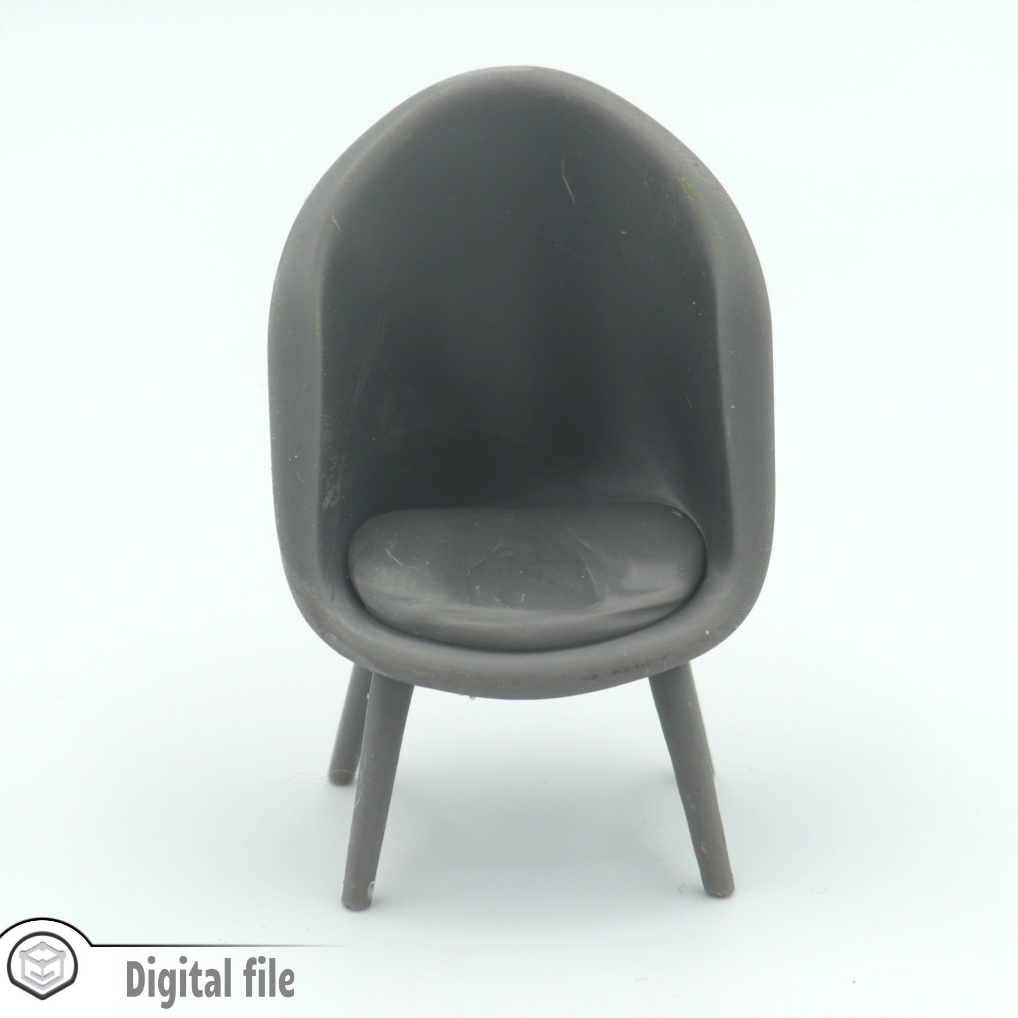 miniature Oval living room chair  3D print model_2