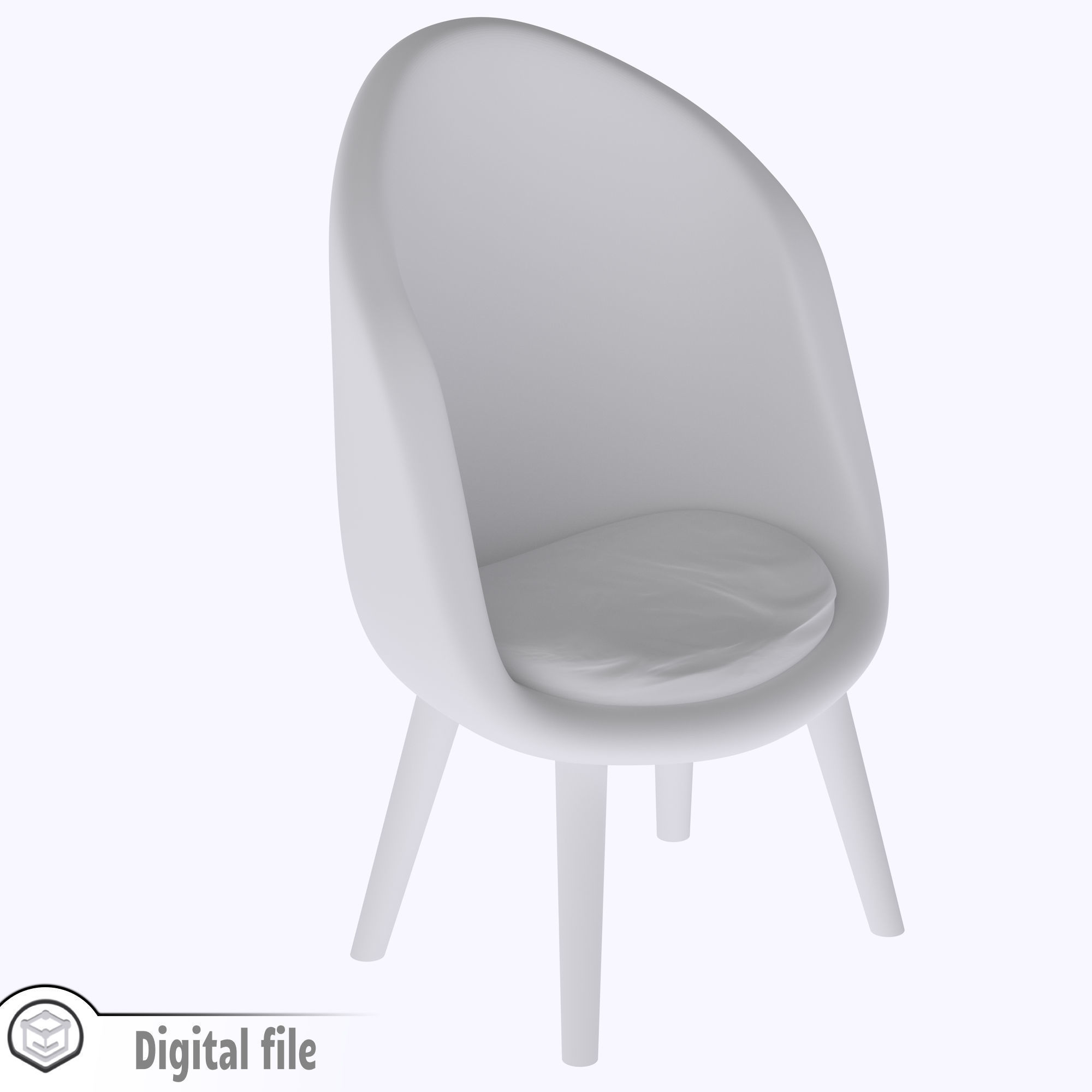 miniature Oval living room chair  3D print model_4