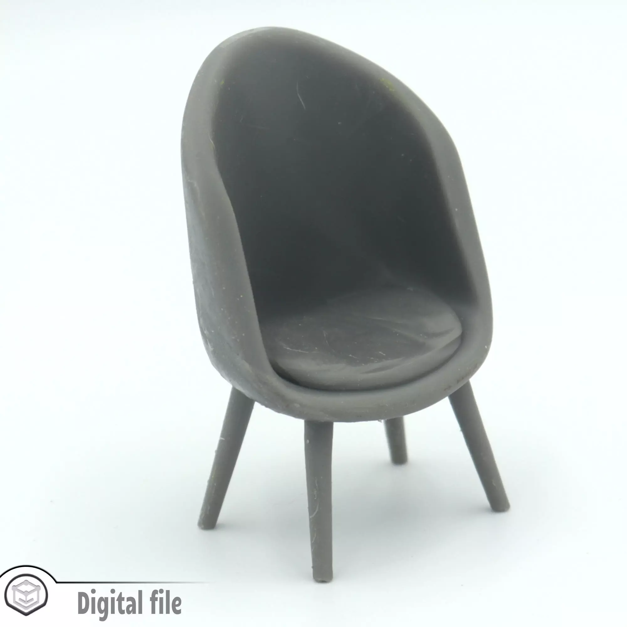 miniature Oval living room chair  3D print model_0