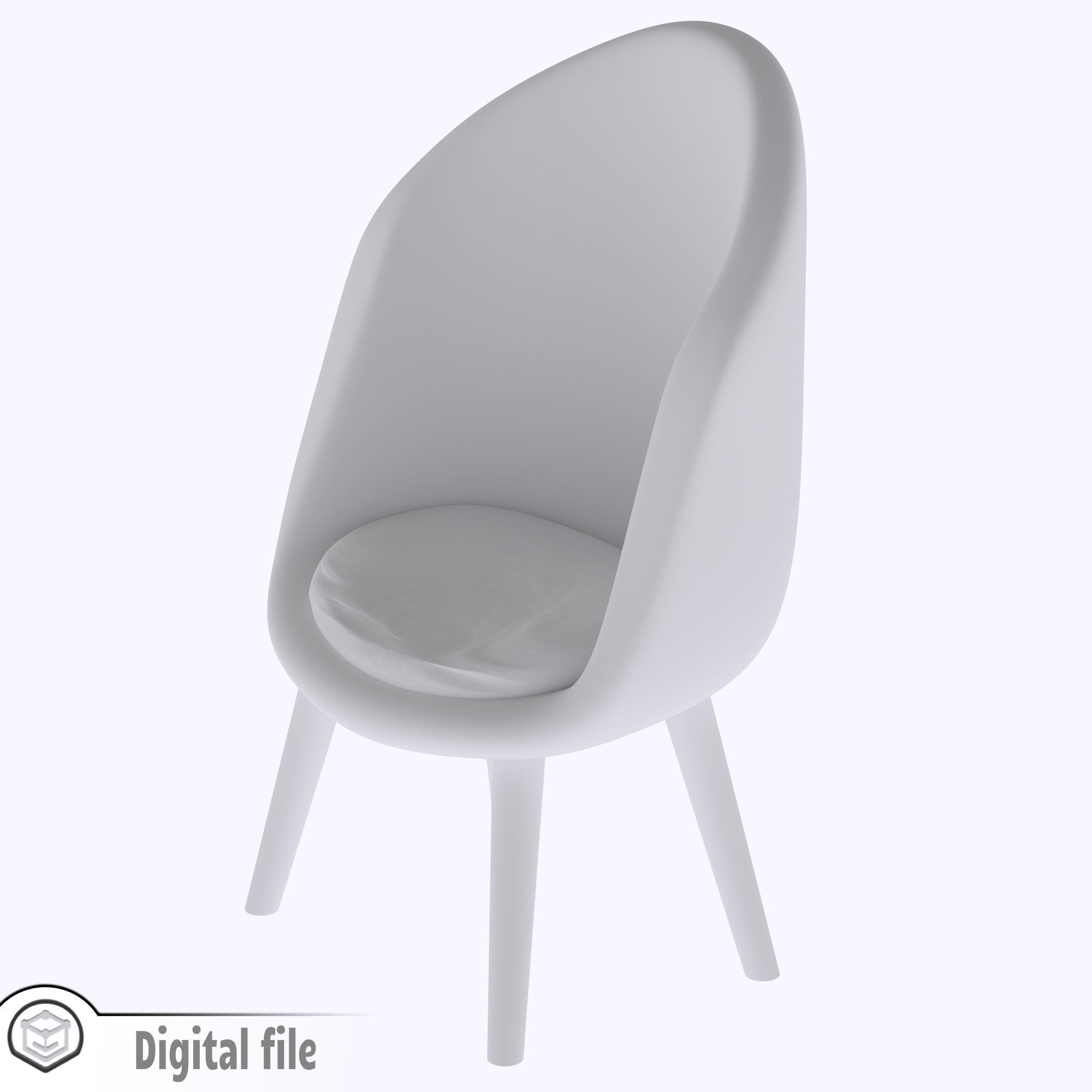 miniature Oval living room chair  3D print model_3