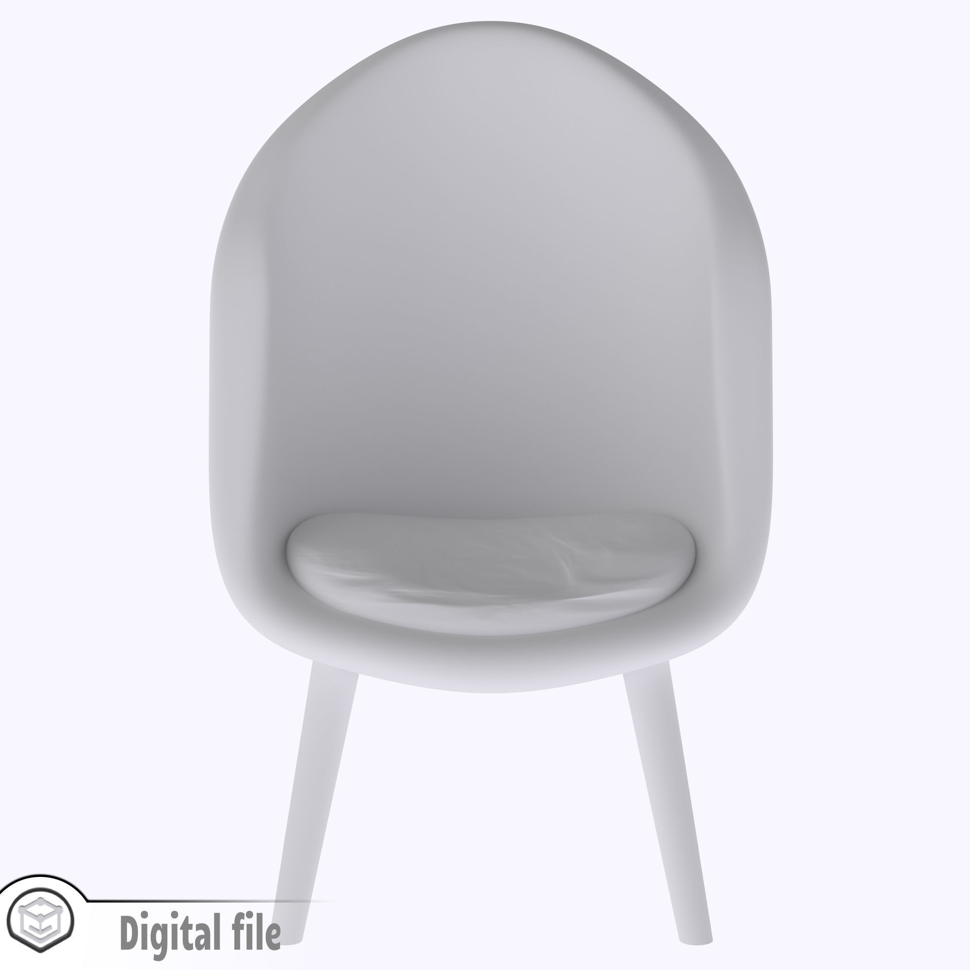 miniature Oval living room chair  3D print model_5