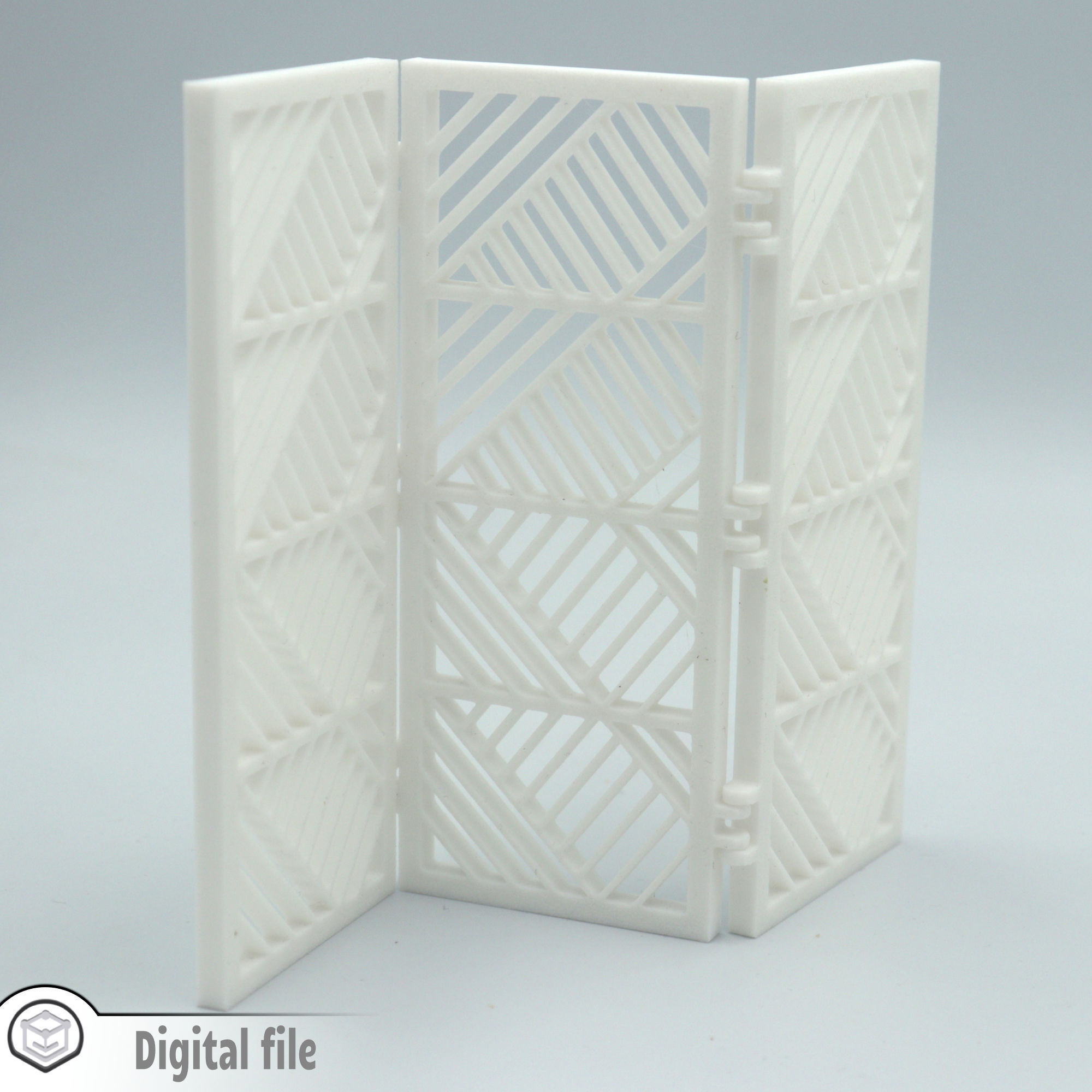 Room divider Diagonal lines print-in-place  3D print model_4