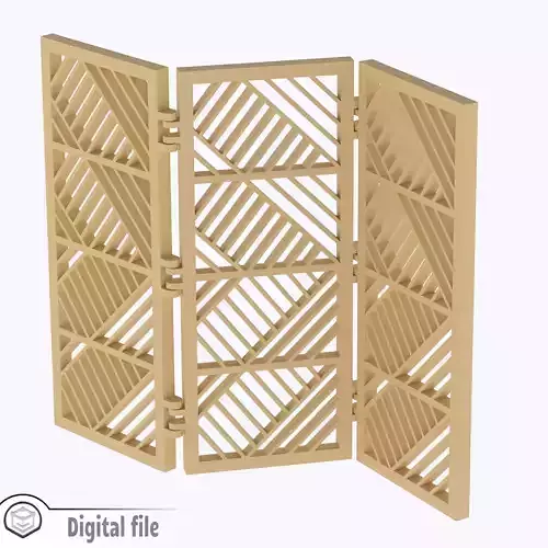 Room divider Diagonal lines print-in-place 