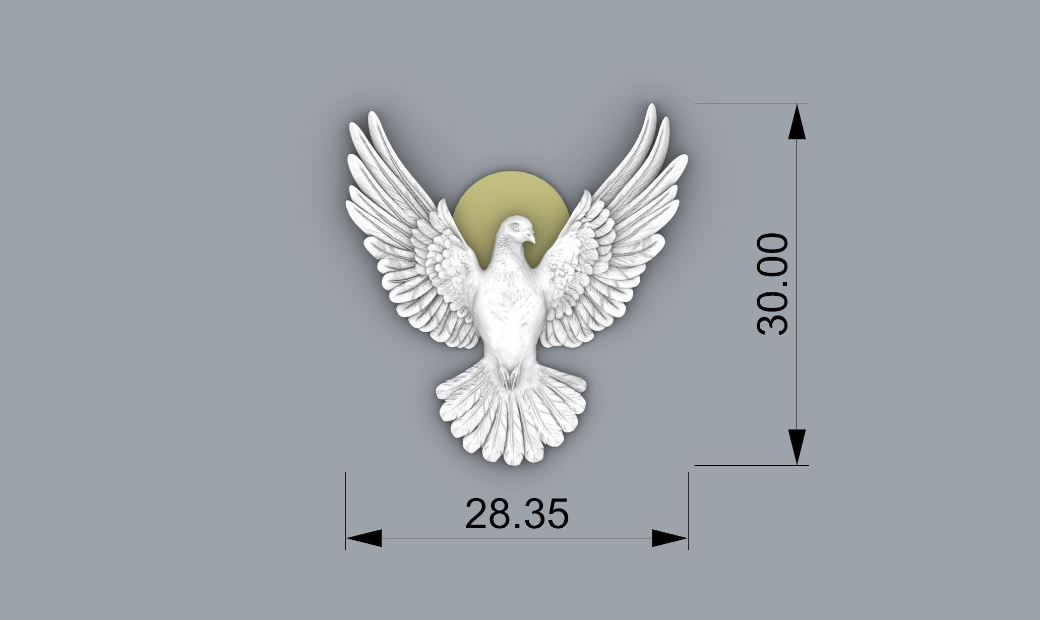 dove pigeon bas relief   3D print model_4