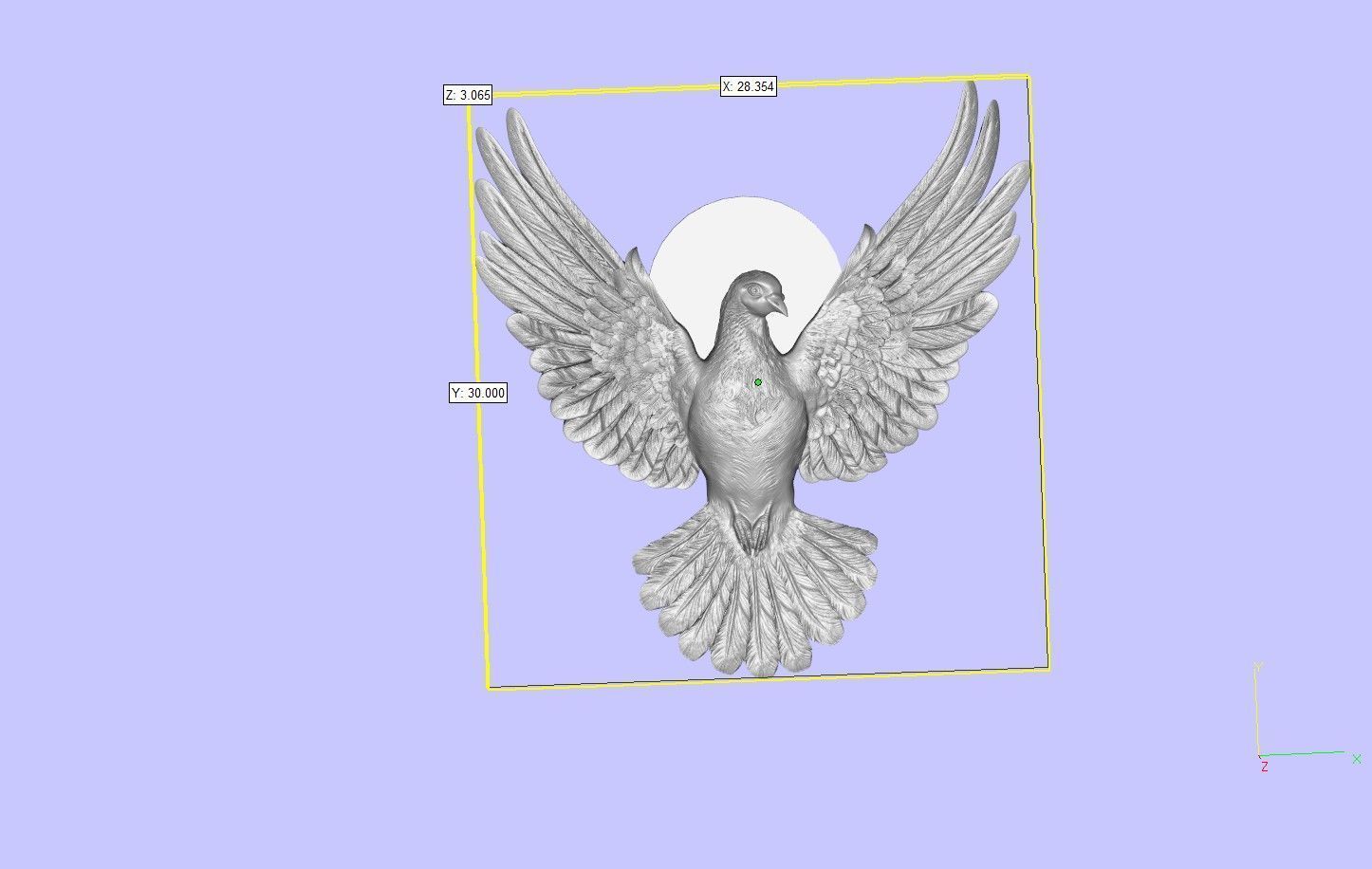 dove pigeon bas relief   3D print model_8