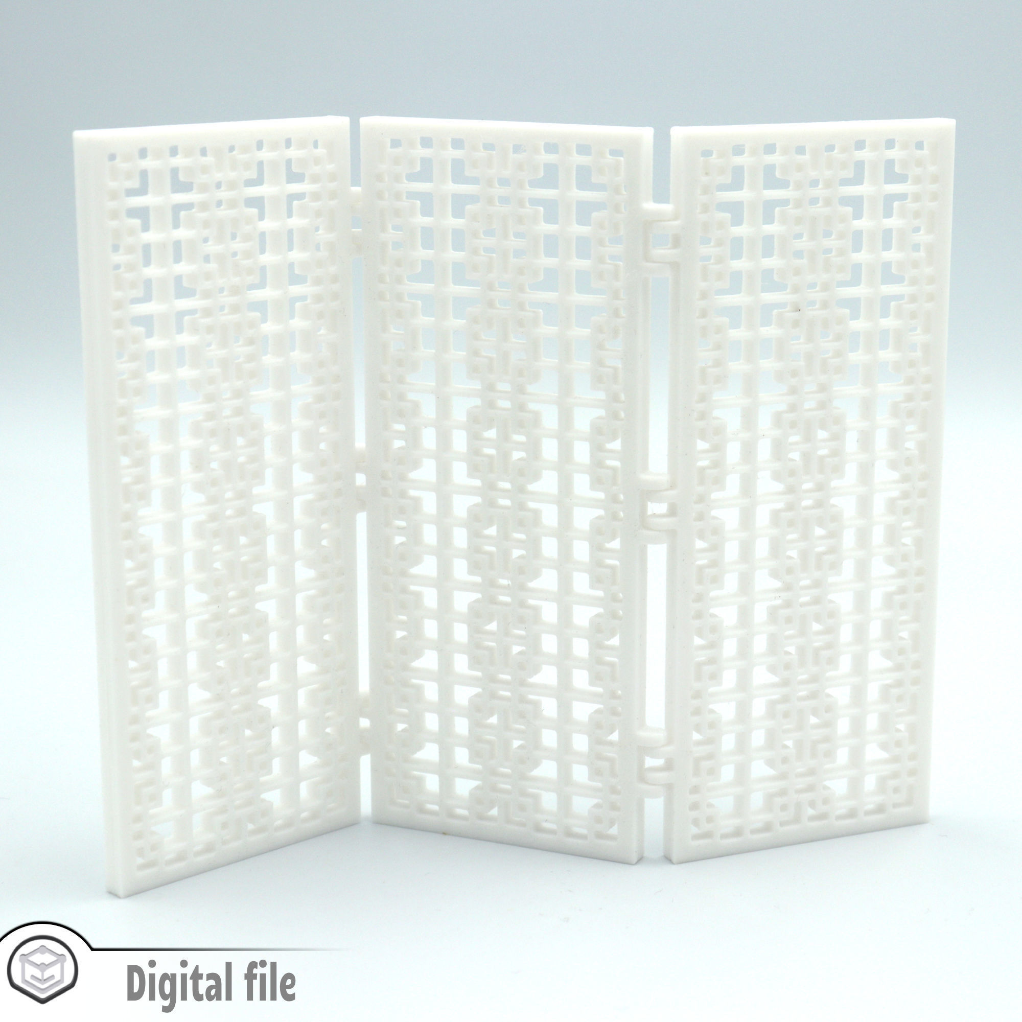 Room divider Oriental print-in-place 3D print model_2