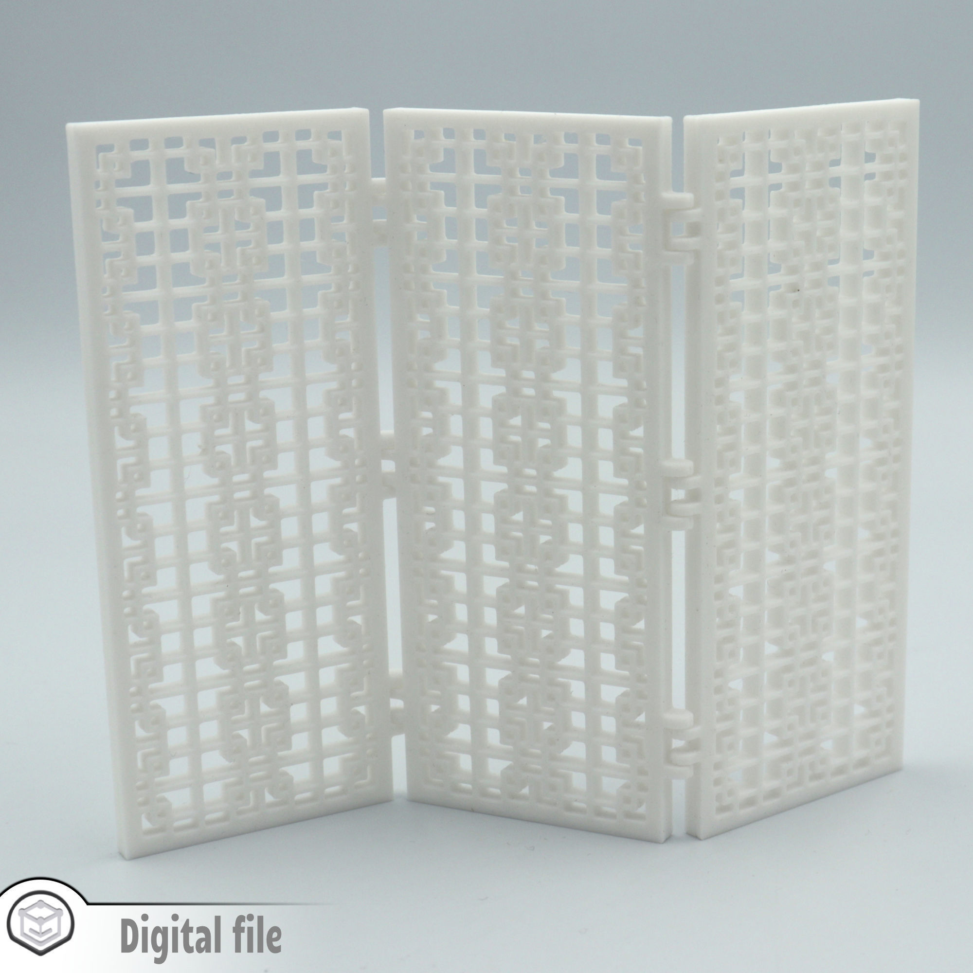 Room divider Oriental print-in-place 3D print model_1