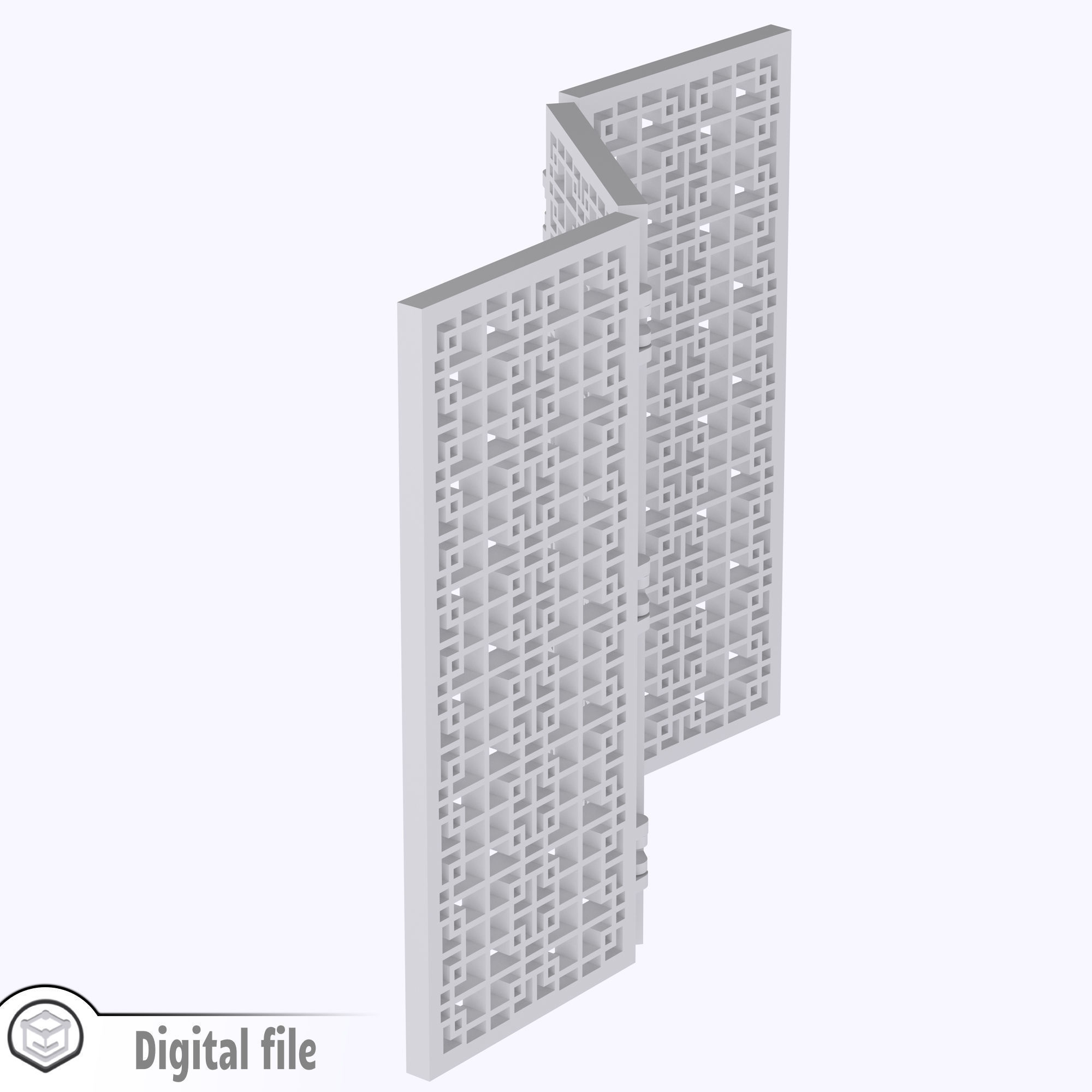 Room divider Oriental print-in-place 3D print model_3