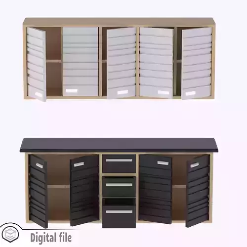 Set of Kitchen cabinets with functional doors