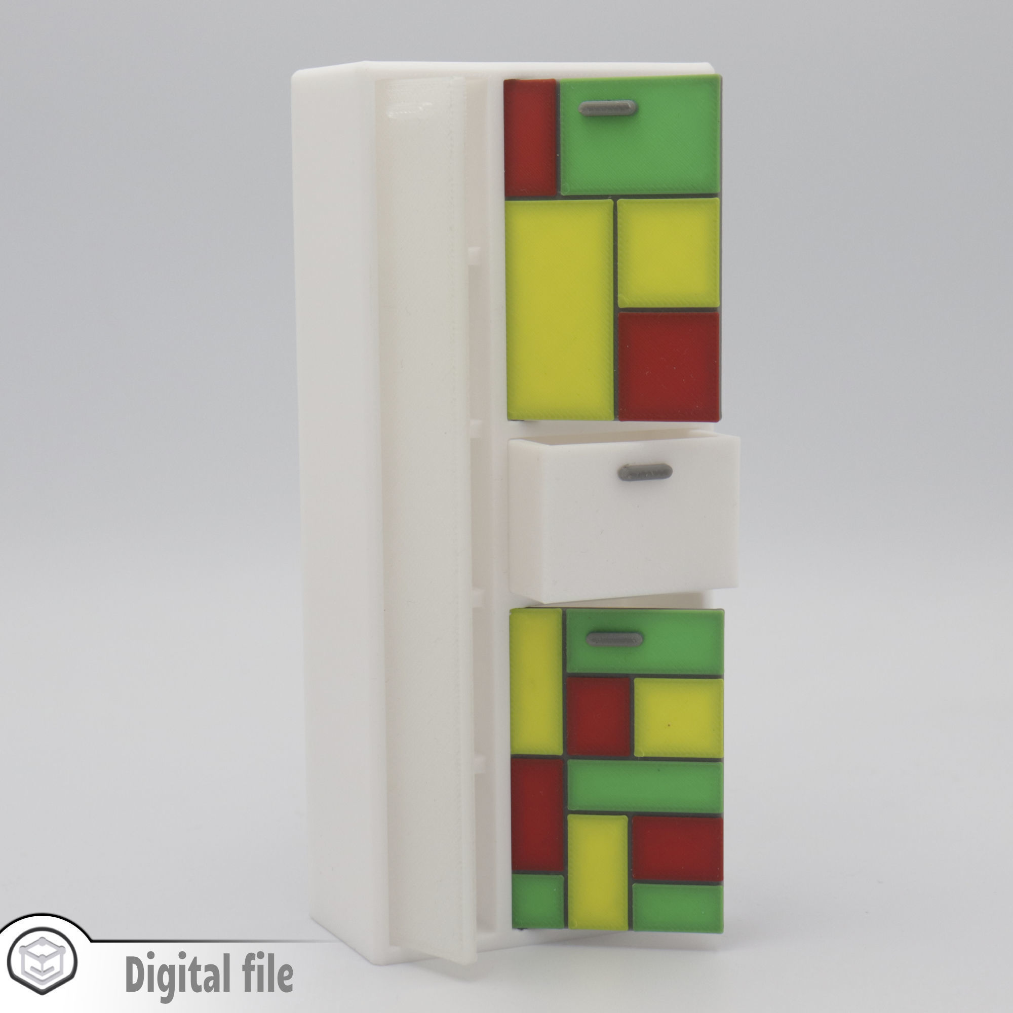 Set of Living room cabinet and tv stand with functional doors 3D print model_4