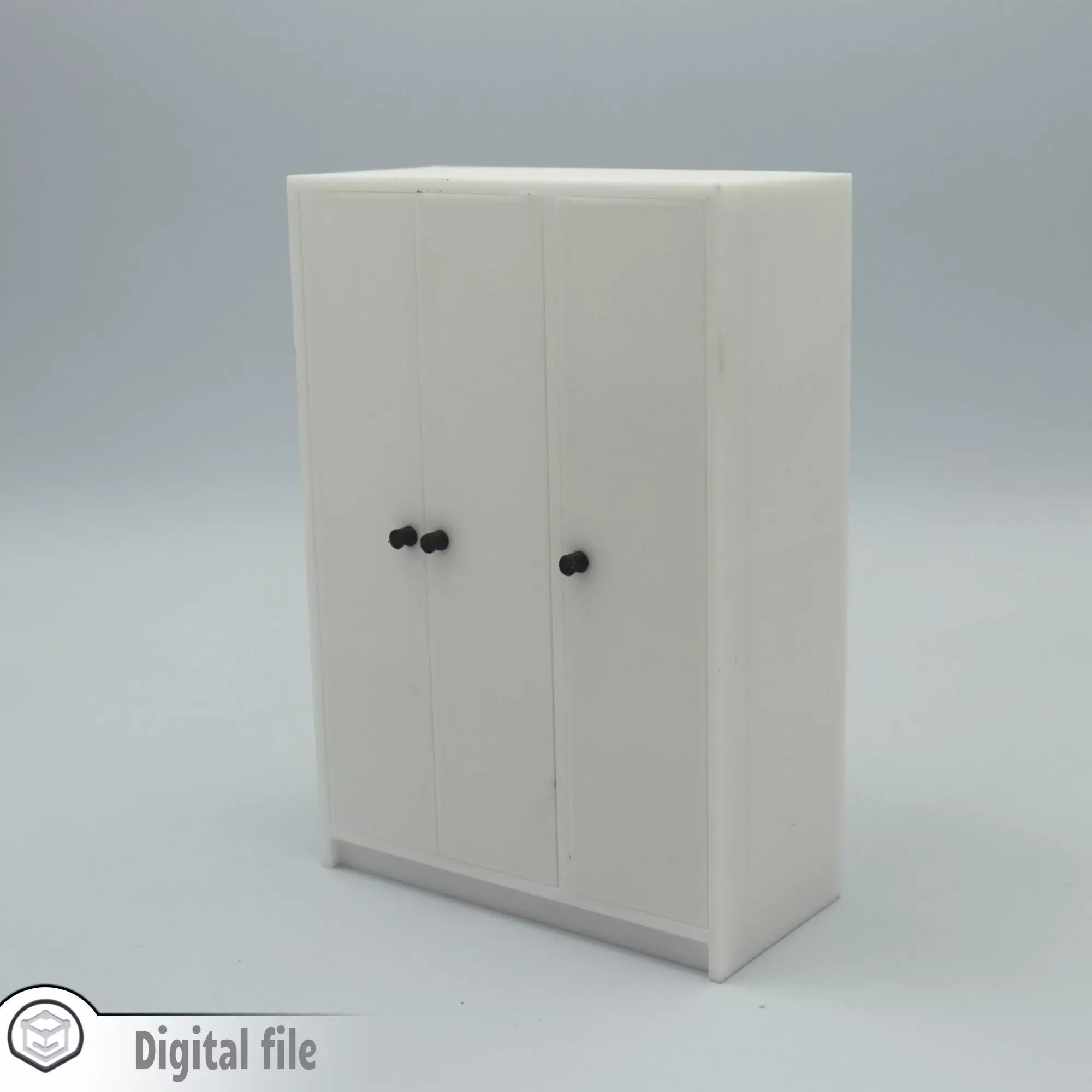 Simple Wardrobe with functional doors and hanger support 3D print model