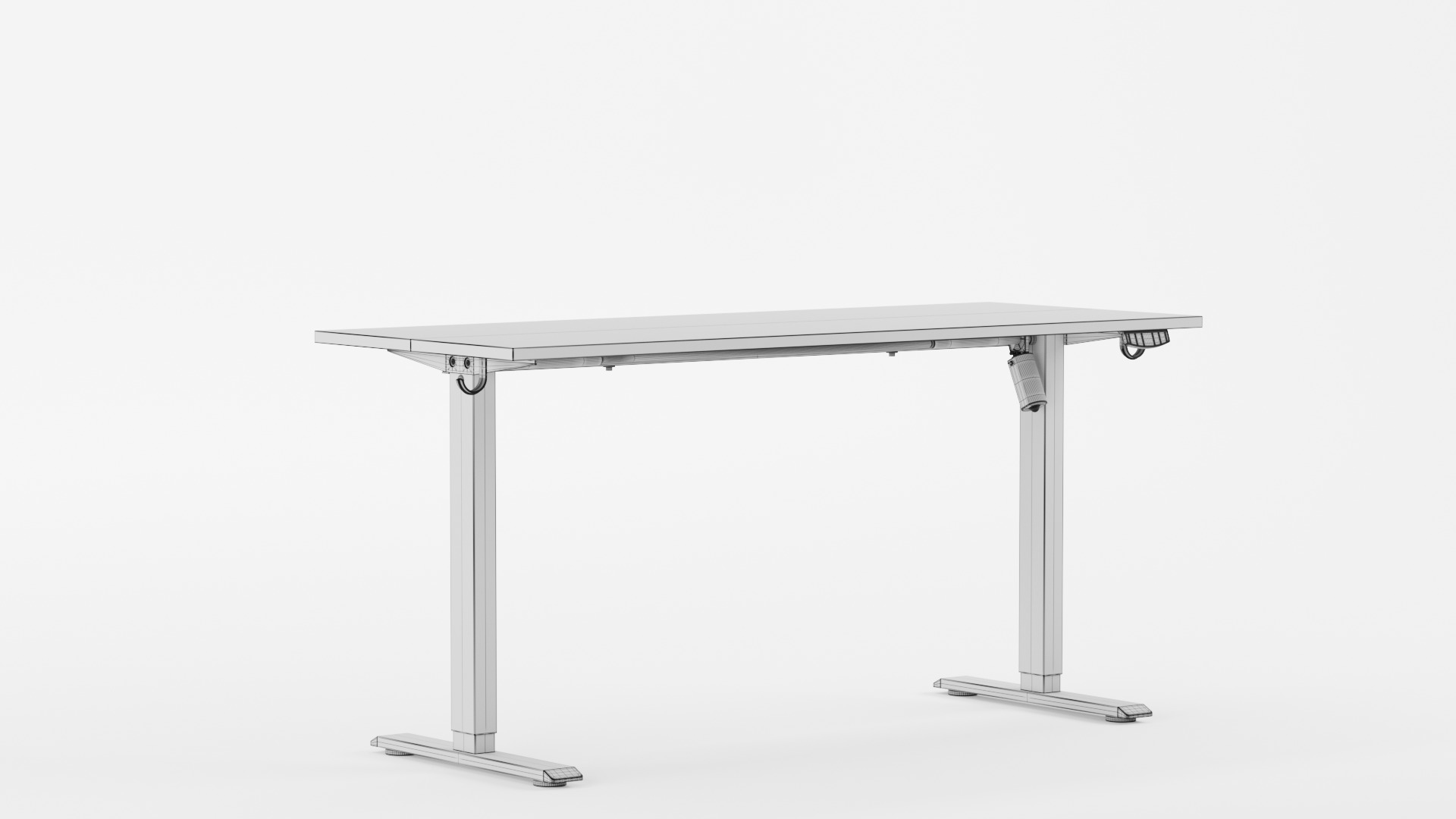 Adjustable Standing Desk 3D model_8