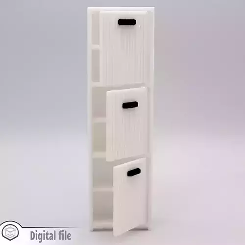 Tall  Kitchen cabinet with functional doors and shelves 