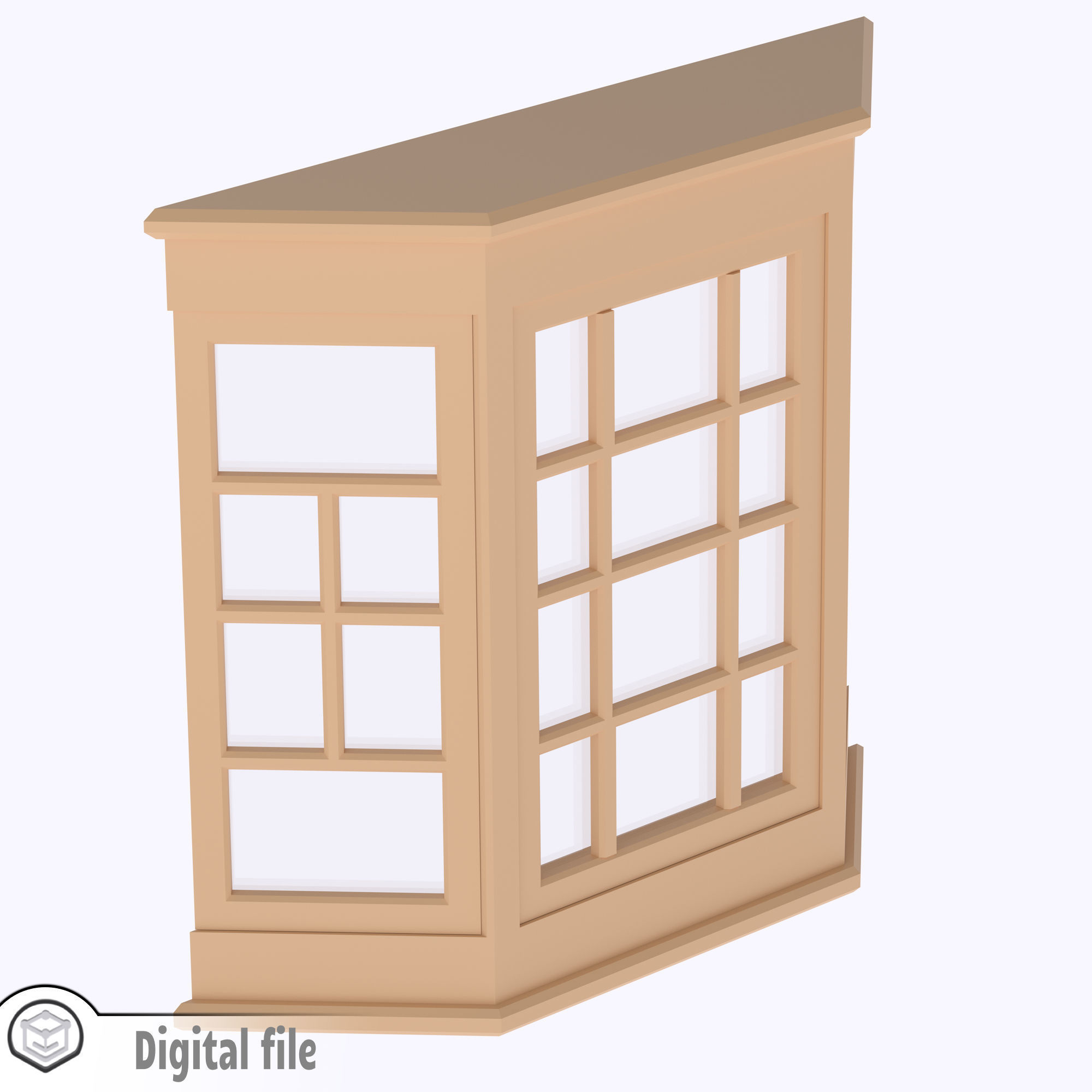 Bay window multi-color and multi-material features  3D print model_2