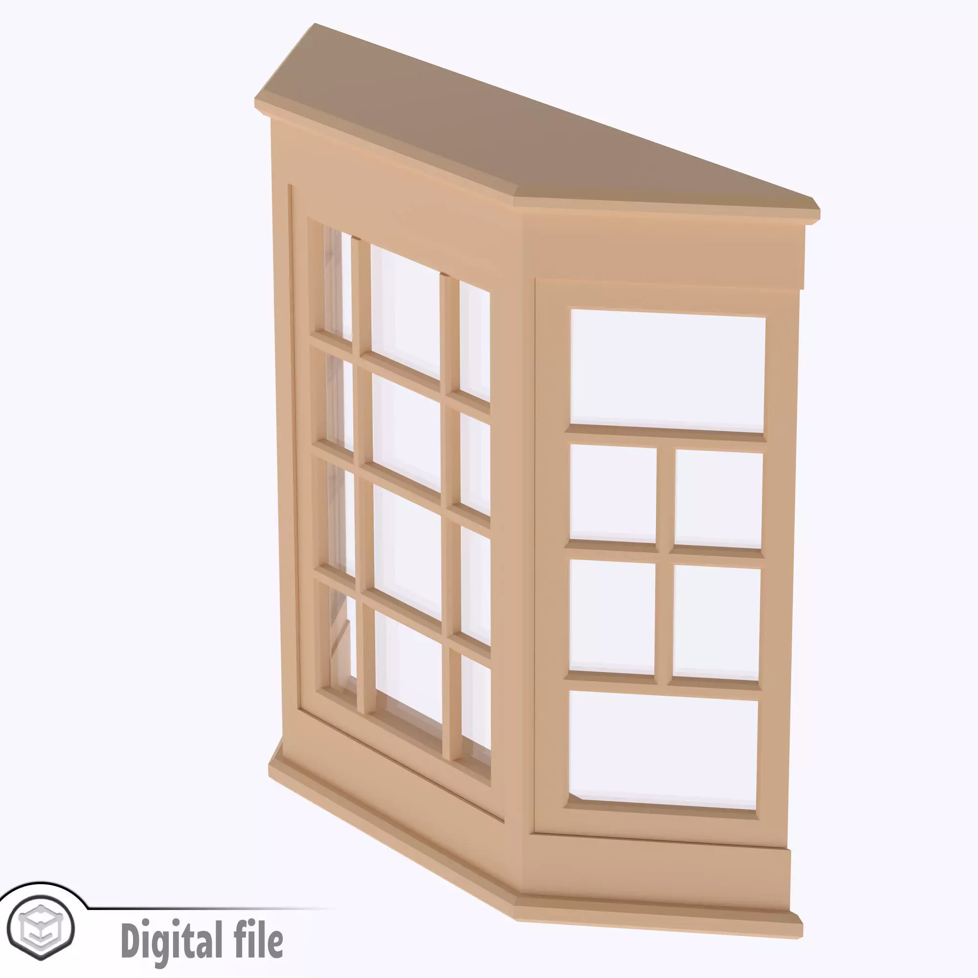 Bay window multi-color and multi-material features  3D print model_0