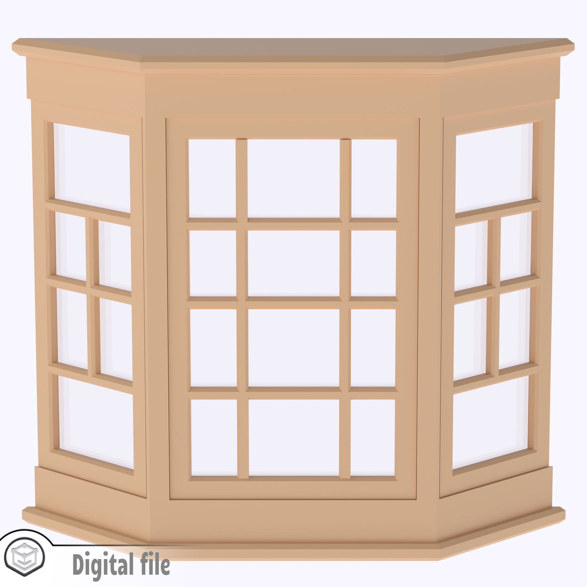 Bay window multi-color and multi-material features  3D print model_3