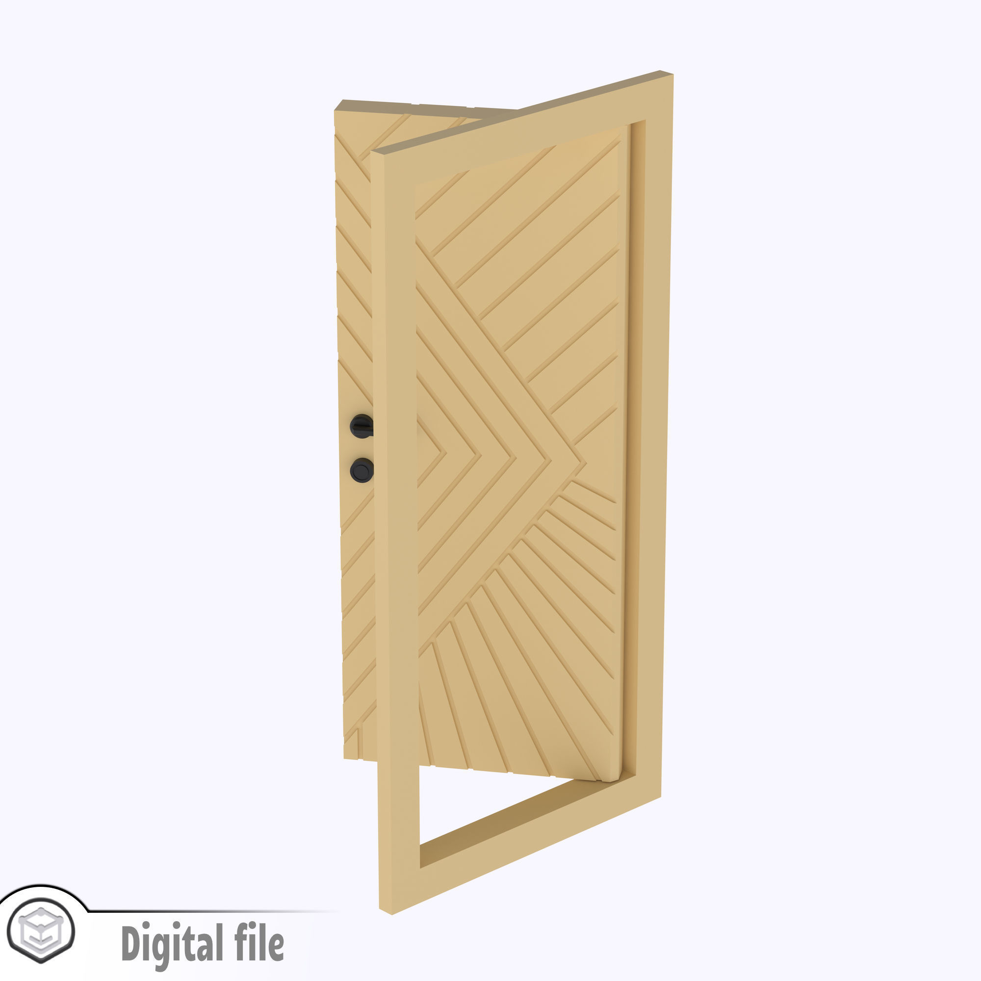 Functional Door style 2 3D print model_5